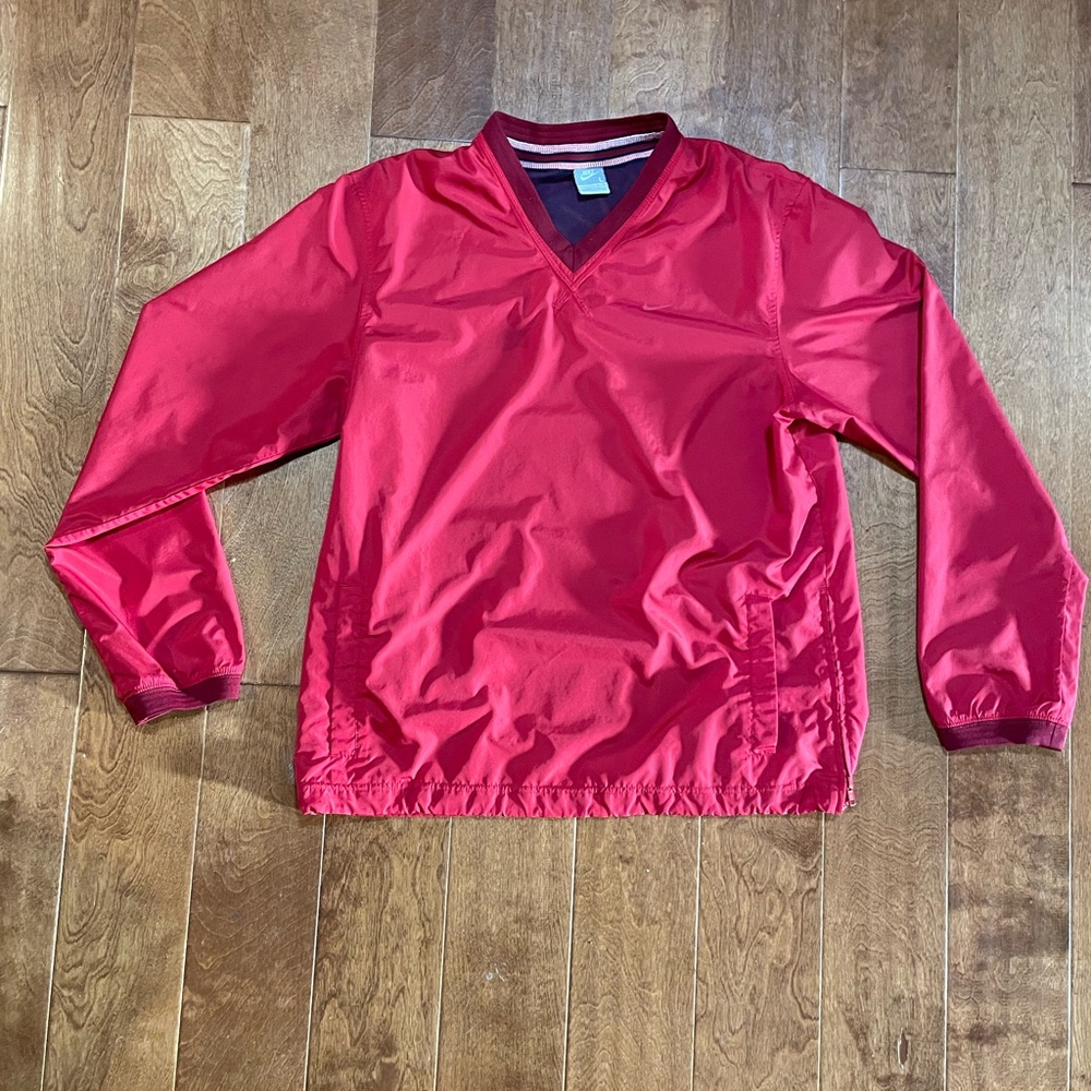 Nike Burgundy V-Neck Windbreaker